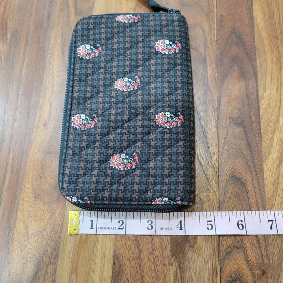 Vera Bradley Retired Patter Houndstooth Brown Wristlet Wallet - Picture 9 of 10